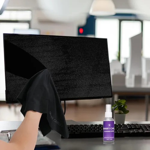 Vista 7 de Swanky - Kit de limpieza de pantalla de computadora: juego de limpiador electrónico en aerosol de microfibra para limpiador de TV, limpiador
