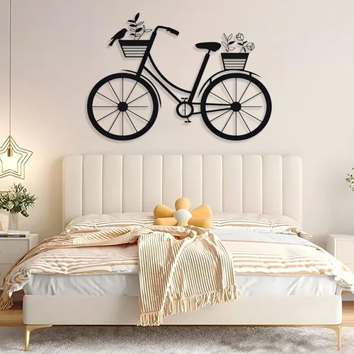 Arte de pared de metal, decoración de pared de bicicleta de metal, arte de pared de metal para bicicleta, letrero de bicicleta de metal, arte de