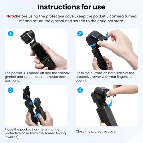 Vista 3 de STARTRC Funda protectora de cardán para DJI Osmo Pocket 3 Creator Combo, almacenamiento anticaídas, protector de pantalla de lente de cámara