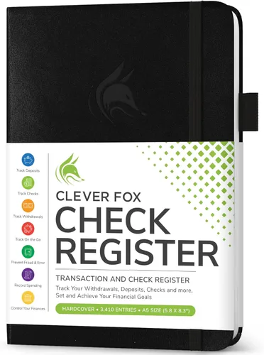 Vista 23 de Clever Fox Libro de registro de cheques – Registro de transacciones de lujo, libro de contabilidad contable, registro de cheques y libro de registro