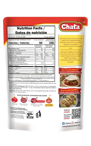 Vista 2 de CHATA Cochinita Pibil, carne de cerdo rallada, sazonada con anato, lista para comer, sin conservantes, bolsa de 8.8 onzas (paquete de 1)