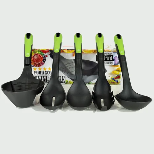 Vista 5 de Supa Ant Juego de utensilios de cocina de 5 piezas, cuchara para conservas XL, cucharón de nailon con agujeros, cuchara para pasta/tenedor, cucharas