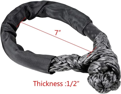 Vista 2 de Anillo de recuperación de cabrestante – Cuerda sintética para cabrestante Anillo de arrebatamiento de polea Grillete suave Accesorios