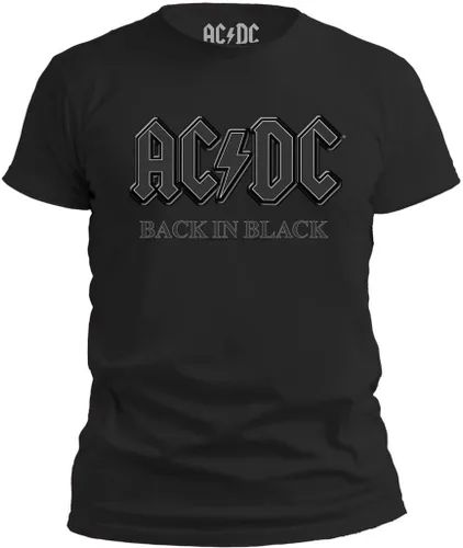 Tstars AC/DC Jagged Logo Band Power Up Camiseta para Hombres para Aquellos que Están a Punto de Rock n Roll Camisa Camiseta Volver en negro/negro