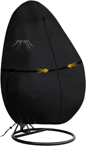 Vista 7 de Funda impermeable para silla giratoria de patio, paquete de 2, 600D, fundas resistentes para muebles de exterior para césped, terraza, jardín, patio