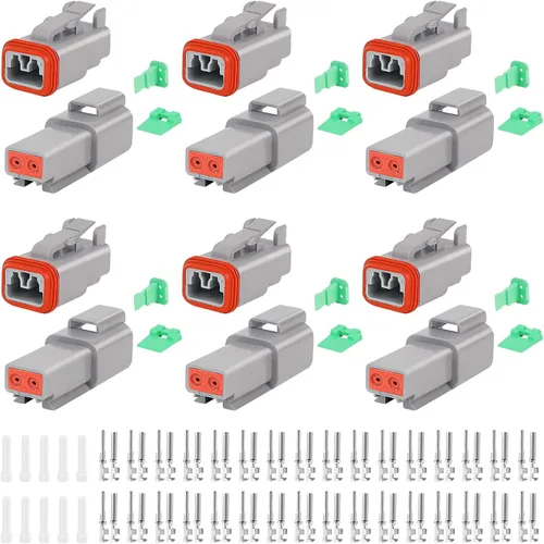 Vista 13 de GKG DTK6-1 Kit de conectores Deutsch de 8 pines, 6 juegos de conectores DT Deutsch de 8 pines, conectores de cable eléctrico impermeables grises