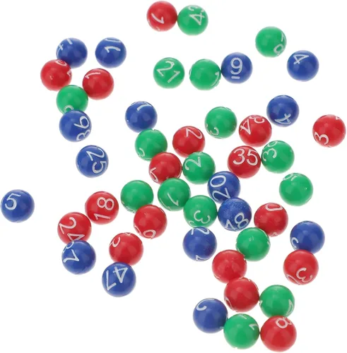 Vista 10 de 49 bolas de bingo de repuesto de plástico numeradas de 1 a 49, para noches de bingo, rifas y más, reemplazos perdidos de bolas de bingo (rojo + azul)