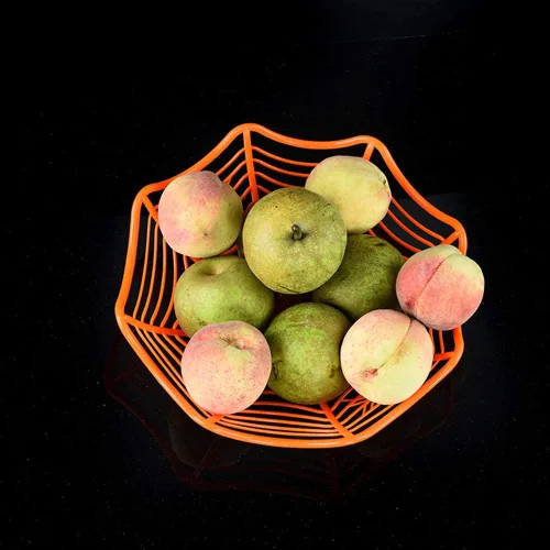 Vista 3 de Creative Spider Web Galleta Frutas Candy Plate Basket Bowl Halloween Funny Party Decor Negro