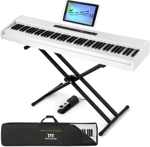 Vista 10 de Piano digital MUSTAR 88 teclas teclado pesado con acción de martillo, MDP-1200 teclado pesado con soporte, teclado de piano eléctrico