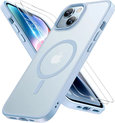 Vista 82 de Miracase - Funda magnética para iPhone 13 de 6.1 pulgadas (compatible con MagSafe) (con 2 protectores de pantalla), protección de grado militar