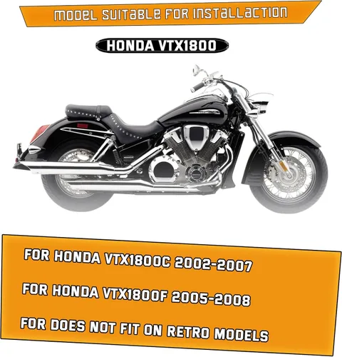 Vista 6 de Kinglemc Barra de choque Protector del motor Barra de carretera para Honda VTX1800 VT1800C VTX1800F 2002-2008 (negro)