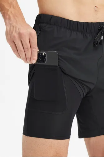 Vista 2 de Fabletics The One Short para hombre (forrado), entrenamiento, natación, ligero, de secado rápido, bolsillo con cremallera