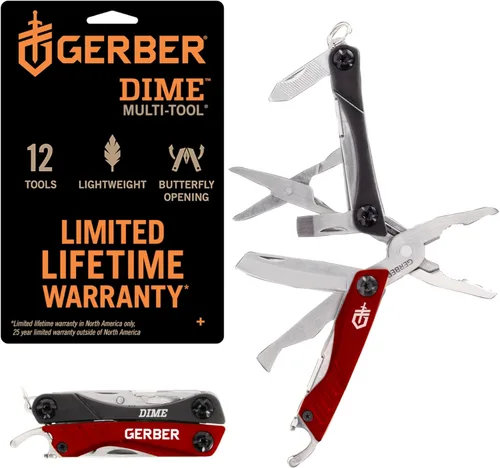 Vista 11 de Gerber Gear Dime Mini EDC multiherramienta 12 en 1, alicates de punta de aguja, cuchillo de bolsillo, llavero, abrebotellas, regalos para hombres