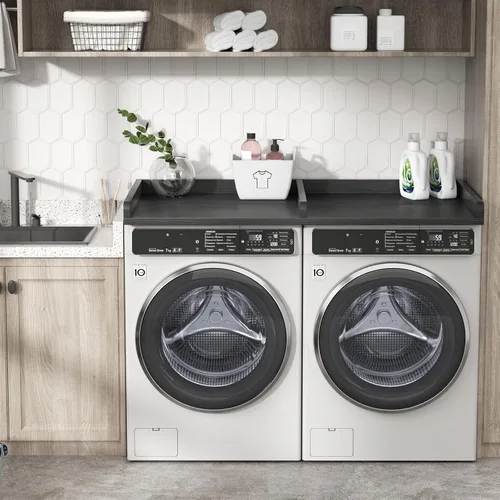 Vista 7 de VOPEAK Encimera para lavadora y secadora, encimera de lavandería, 54" x 27.5" amplia encimera para lavadora y secadora, cubierta de madera