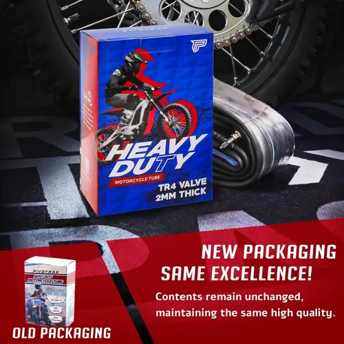 Vista 3 de Cámara de aire resistente de 70/100-17 (2.50/2.75-17) de servicio pesado – Butilo reforzado de 2 mm, válvula TR4 – Compatible con Honda CRF125/150