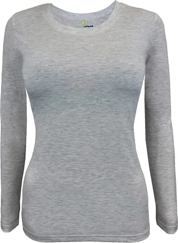 Vista 2 de Natural Uniforms Under Scrub - Camiseta de manga larga con cuello redondo y manga larga para mujer paquete de 2