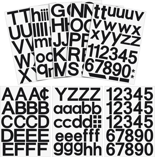 Vista 20 de Outus 8 hojas de calcomanías de letras de vinilo, autoadhesivas, números para buzón, letras del alfabeto, para medias de Navidad, álbumes