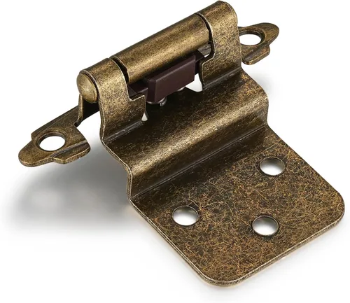 Vista 15 de 4 Pack (2 Pares) Bisagras de cierre automático de latón antiguo para puerta de gabinete de cocina, 1/2" de superposición (variable) Bisagras