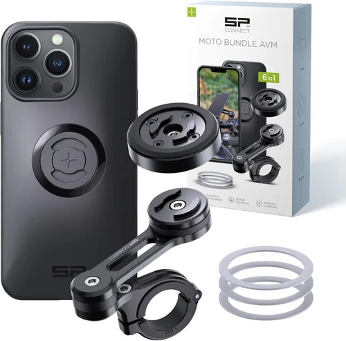 Vista 20 de SP CONNECT Moto Bundle II con módulo antivibraciones SPC+ Compatible con iPhone 11 Pro/XS/X Soporte de teléfono para motocicleta Soporte