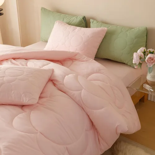 Vista 415 de CLOTHKNOW Juego de edredón de 3 piezas a cuadros color beige óxido, tamaño Full, juego de ropa de cama de cuadros edredón terracota con 2 fundas