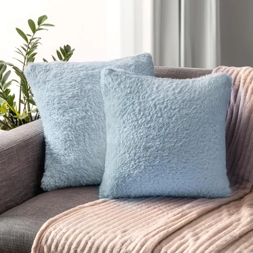 Vista 11 de PAVILIA Fundas de almohada esponjosas de color marfil crema, fundas de almohada decorativas para cama, sofá, funda de cojín de piel sintética suave