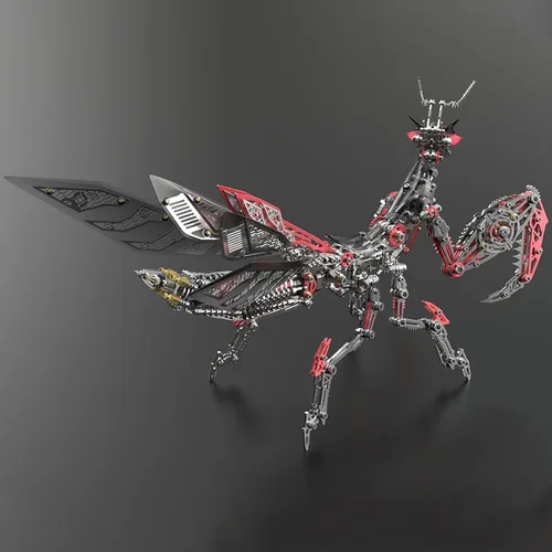 Vista 3 de Metalkitor Rompecabezas de metal 3D para adultos, kit de modelo de mantis gigante - adorno steampunk de bricolaje - rompecabezas de ensamblaje