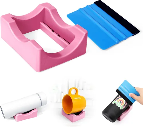 Mity rain Cuna para vasos, base resistente para vaso con escobilla de fieltro para aplicar la calcomanía Vinly, mantén los vasos, tazas de café,