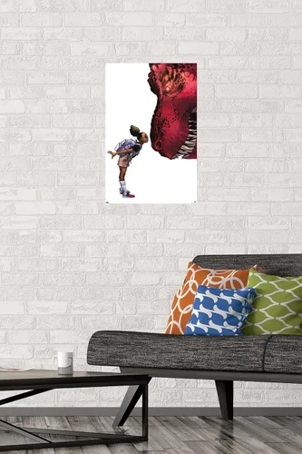 Vista 3 de Trends International Marvel Moon Girl & Devil Dinosaur - Póster de pared de beso, 22.4 pulgadas de largo x 14.7 pulgadas, versión enmarcada
