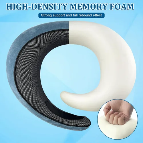 Vista 7 de Almohada de cuello avión, almohada de viaje, almohada de avión, almohada de viaje de espuma viscoelástica, almohada de cuello de viaje para aviones