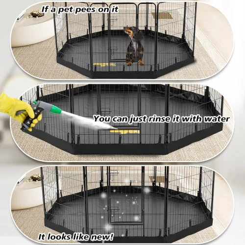 Vista 9 de PJYuCien Almohadilla inferior para corralito para perros, se adapta a corrales regulares de 24 pulgadas de ancho, 8 paneles de metal octagonal