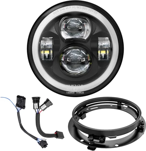 Vista 12 de XPCTD - Faro delantero LED de motocicleta de 7 pulgadas con lámparas de niebla de 4.5" compatibles con Harley Davidson Street Glide Road King
