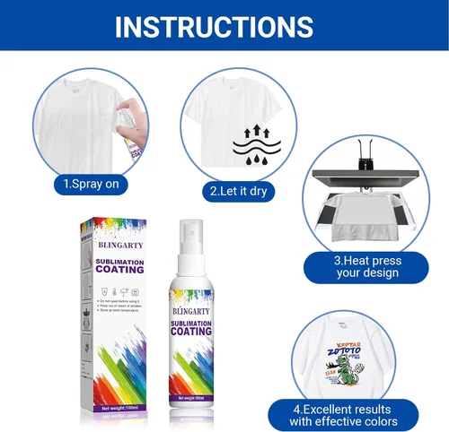 Vista 5 de Spray de revestimiento de sublimación, spray de sublimación para camisas de algodón, poliéster, camisetas, cartón, lona de madera, bolso, secado