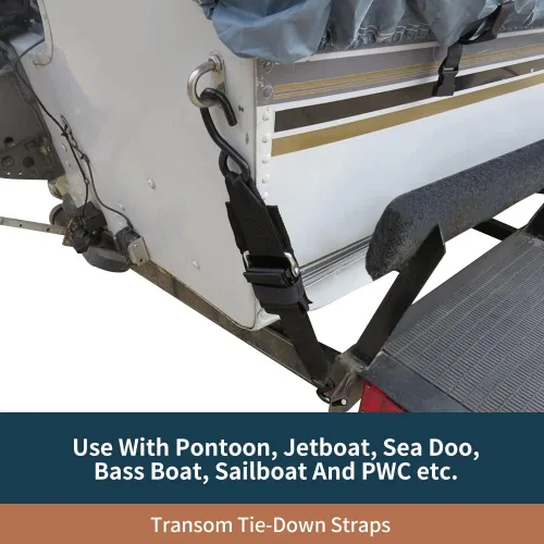 Vista 4 de Seamander Correas de Amarre de Barco a Remolque - Amarres de Popa de Grado Marino de 2 pulgadas x 48 pulgadas Correas Ajustables para Remolque