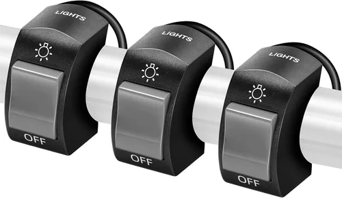 Vista 8 de Frienda 3 interruptores de faros delanteros de motocicleta, interruptor de palanca de manillar de 7/8 pulgadas, 22 mm, 12 V, botón de encendido