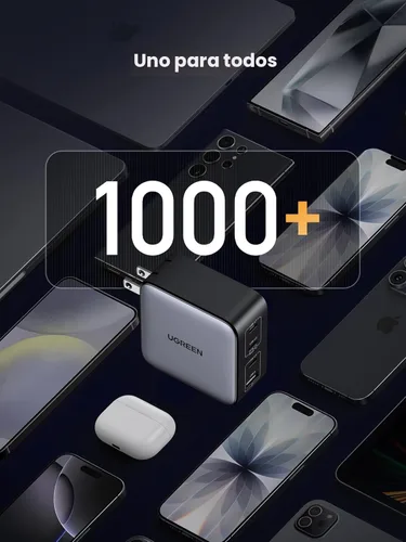 Vista 8 de UGREEN Nexode Cargador USB C GaN de 100W, Adaptador de Corriente Rápido Compacto Plegable de 4 Puertos para Cargador de Laptop para MacBook Pro/Air