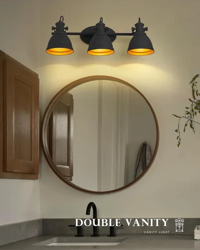 Vista 7 de Lámpara colgante moderna, juego de 2 lámparas colgantes, 3 luces montadas en la pared sobre el espejo