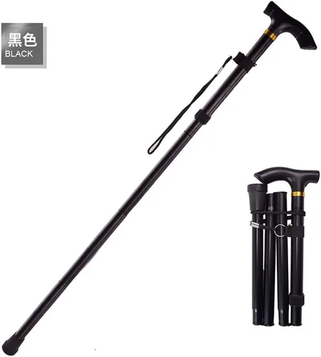 Vista 7 de Fullgaden Versión mejorada para senderismo, senderismo, camping y poste plegable, portátil, ajustable, muletas de montañismo al aire libre para Rojo