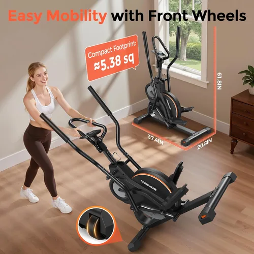 Vista 8 de YOSUDA Elliptical Exercise Machine, 3-in-1 (Elliptical + Cardio Climber + Stair Stepper) Elliptical Machine for Home with 45°Incline, 15.5 in