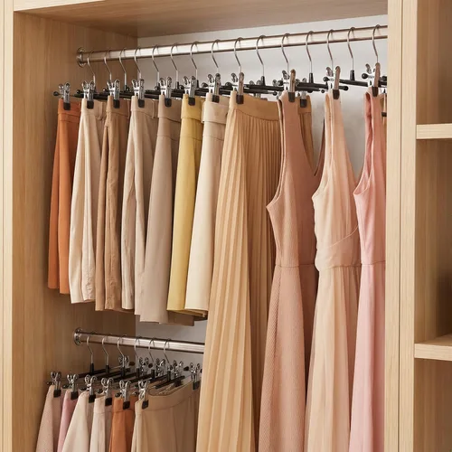 Vista 7 de POZEAN Perchas para Pantalones con Clips 20 Unidades, Perchas Ajustables para Faldas de 12 Pulgadas para Mujeres, Perchas Antideslizantes que