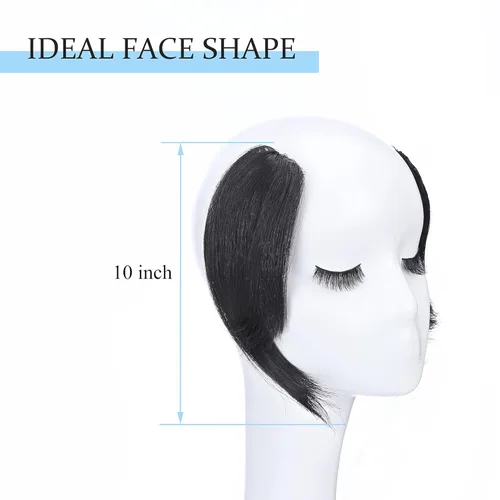 Vista 4 de SEGO Flequillo lateral con clip en cabello humano 100% real de 10 pulgadas, 2 piezas de flecos de onda francesa barrido de aspecto natural, 0.53