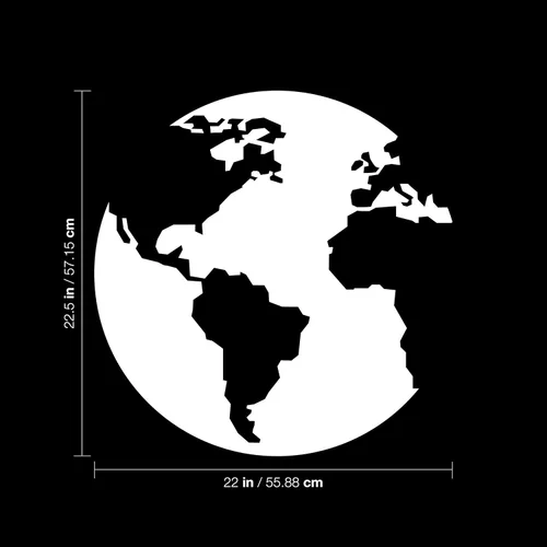 Vista 3 de Vinyl Wall Art Decal - World - 22.5" x 22" - Modern Inspirational Educational Map Shape Quote Sticker for Bedroom Home School Kids Room Work Office