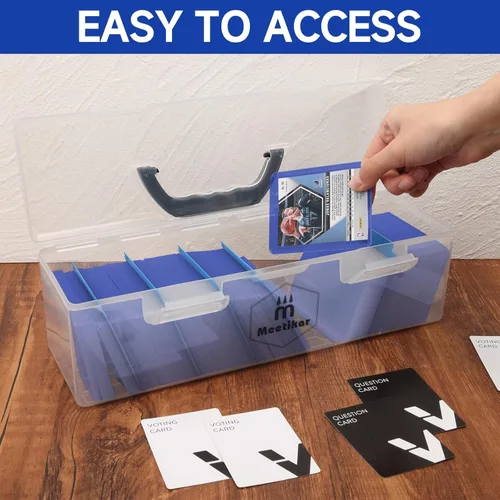 Vista 4 de Meetikar Caja de almacenamiento de tarjetas coleccionables compatible con más de 200 cargadores toploaders 1000+ TCG, Magic Commander, Yugioh, caja