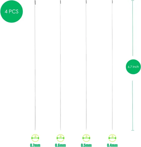 Vista 2 de Xmada 4 agujas de cuentas de 6.7 pulgadas estilo clip para hilandero de cuentas, 0.028 in de diámetro, agujas de cuentas eficientes y resistentes
