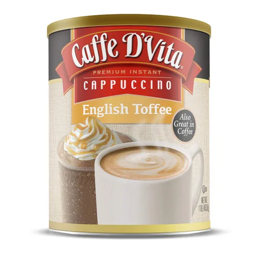 Vista 12 de Mezcla instantánea de cappuccino de chocolate blanco Caffe D'Vita - Polvo de chocolate blanco, sin gluten, sin colesterol, sin aceites hidrogenados