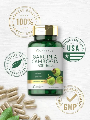 Vista 6 de Carlyle Extracto de Garcinia Cambogia 180 Cápsulas Suplemento sin OMG, sin gluten