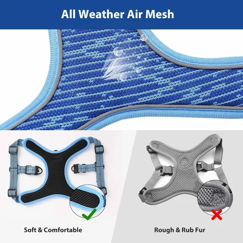 Vista 3 de AMTOR Arnés para perro, juego de arnés y correa para perro, ajustable y reflectante suave para perros pequeños, medianos y grandes