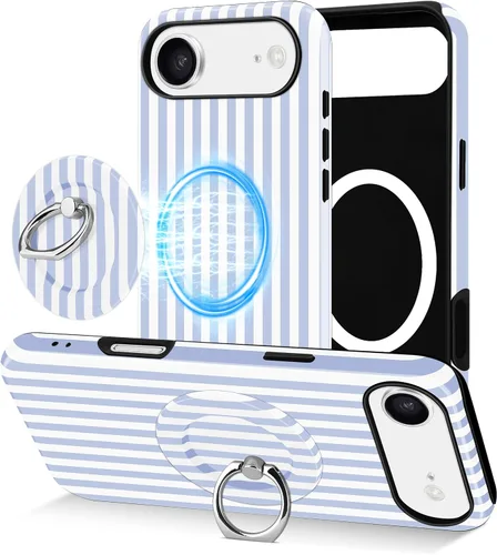 Vista 42 de Jusy Compatible con MagSafe Funda de Teléfono a Rayas para iPhone 7/8/SE, Bonita Funda de Teléfono Protectora Magnética Estética de TPU Suave y PC