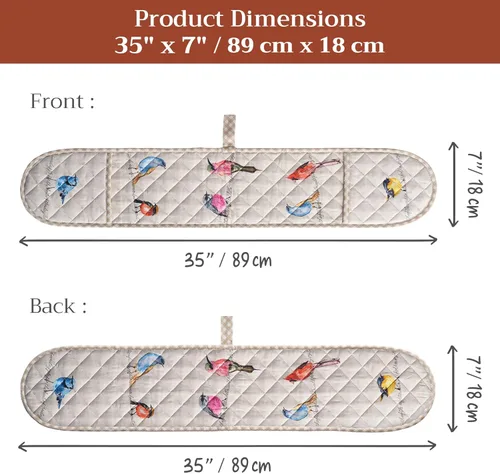 Vista 7 de Maison d' Hermine - Guante de horno doble de 7 x 35 pulgadas, con bucle, 100 % algodón, resistente al calor, cocinar, sartenes, hornear, microondas