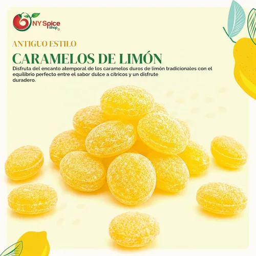 Vista 2 de NY Spice Shop Sanded Lemon Drops - Caramelo duro de limón de 1 libra - Caramelo antiguo - Caramelo a granel - Dulces deliciosos dulces picantes