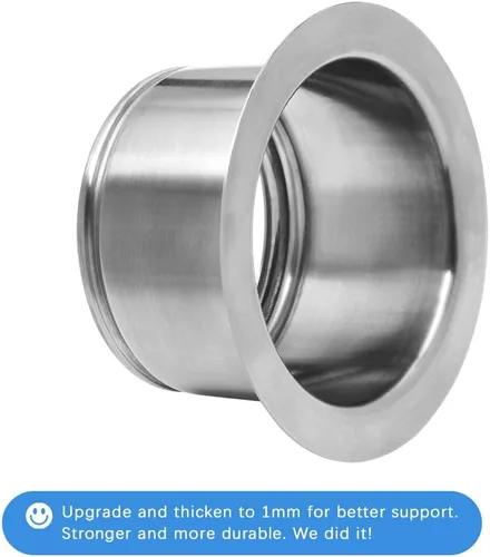 Vista 4 de Brida extendida de eliminación de basura, brida profunda para fregadero de cocina para trituradores que utilizan un montaje de 3 pernos, se ajusta